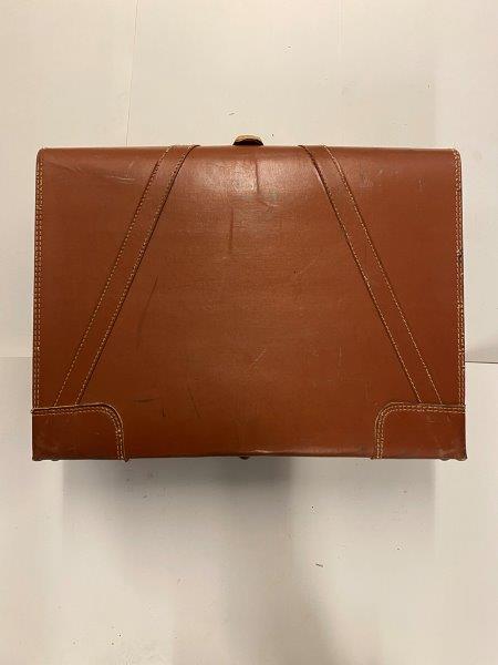 Medium Brown Leather Suitcase