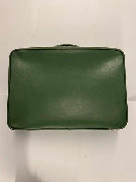 Medium Green Leather Suitcase