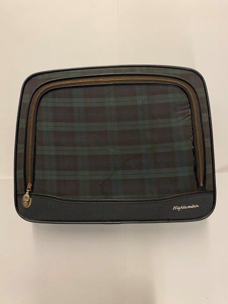 Medium Green and Blue Plaid Suitcase