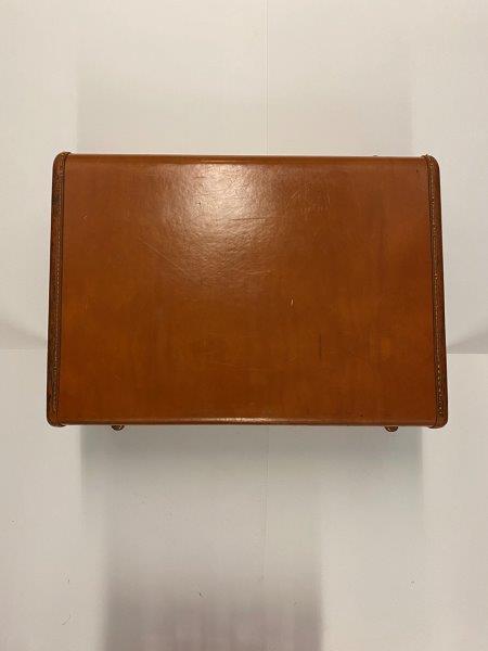 Medium Light Brown Leather Suitcase